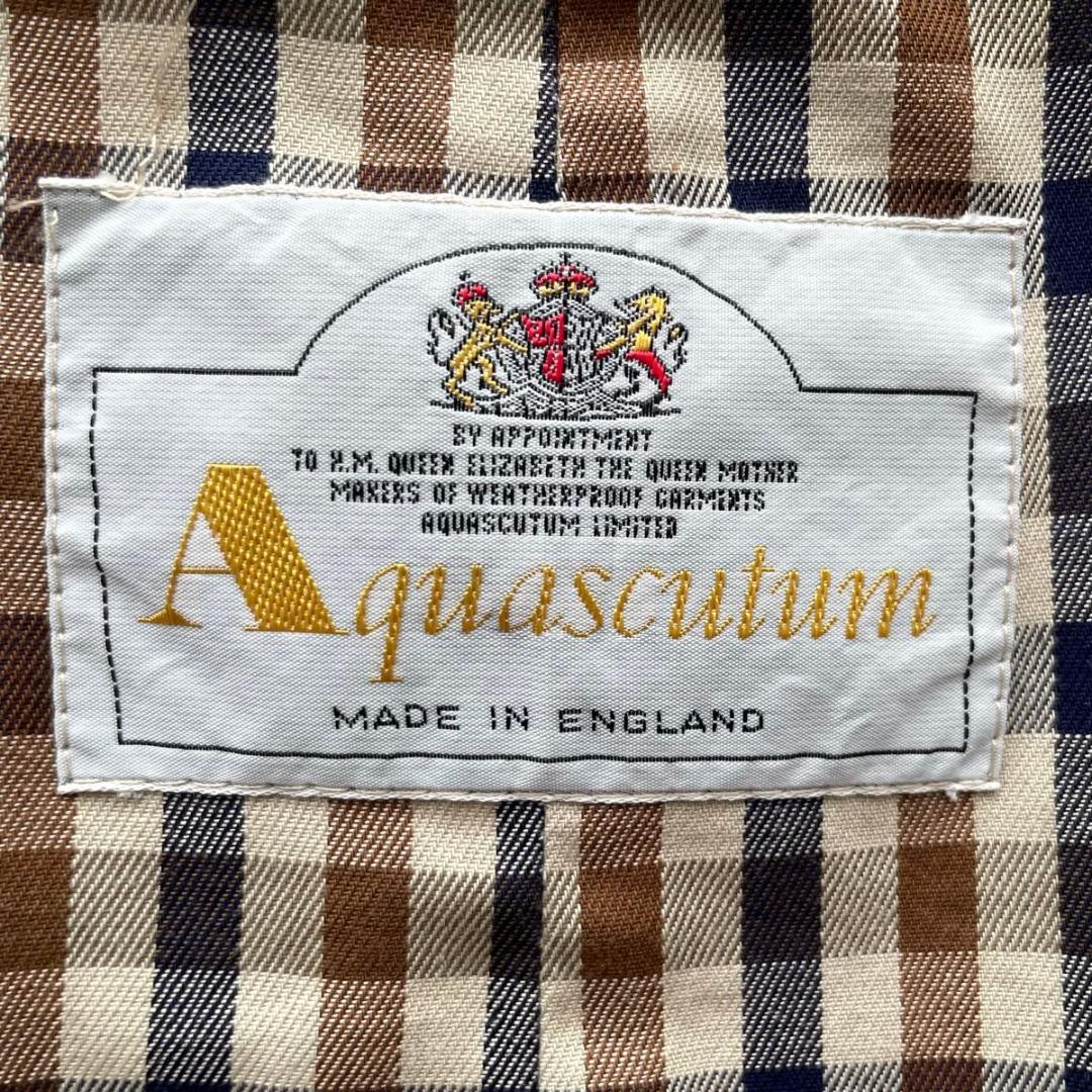 希少80s　Aquascutum　トレンチコート　チェック　英国製　XL〜XXL