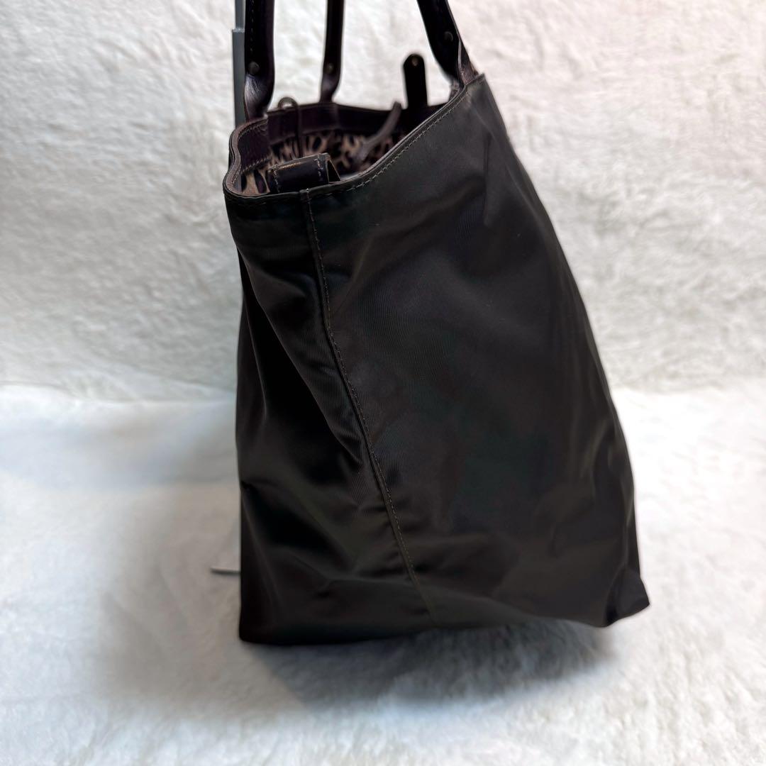 美品✨フェリージ　トートバッグ　リバーシブル　レオパード　03-28 カーキ