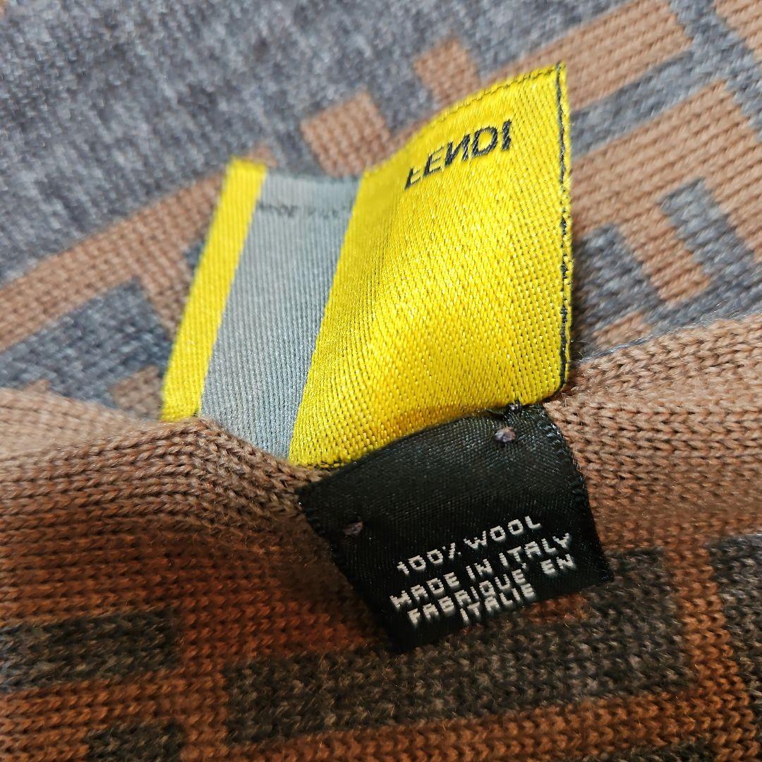 FENDI Italy 製ウールマフラー ストール幾何学模様