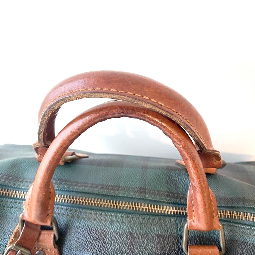 POLO RALPH LAUREN チェック柄 ボストンバッグ PVC レザー