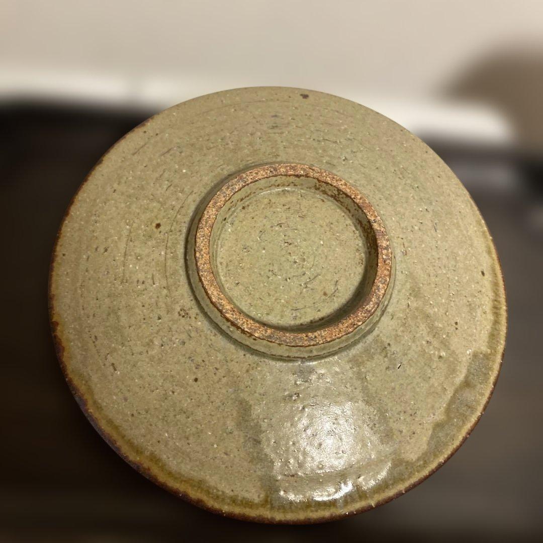 民藝　岩井窯　山本教行さん　灰釉　面取湯呑 & ソーサー