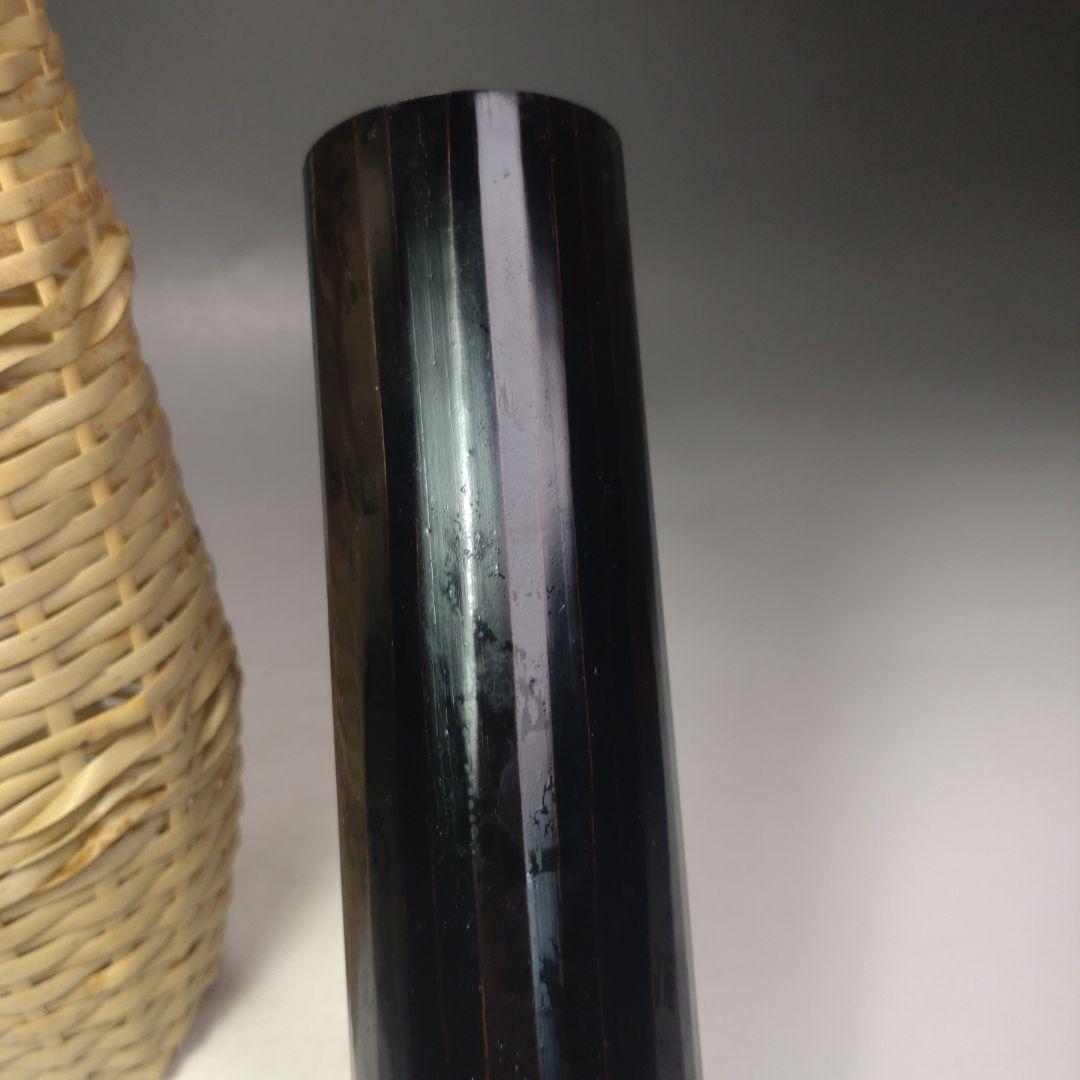 イ214 竹花生『竹器師　黒田宗傅』『宗全作写　籠花入　表千家久田宗也　極箱』