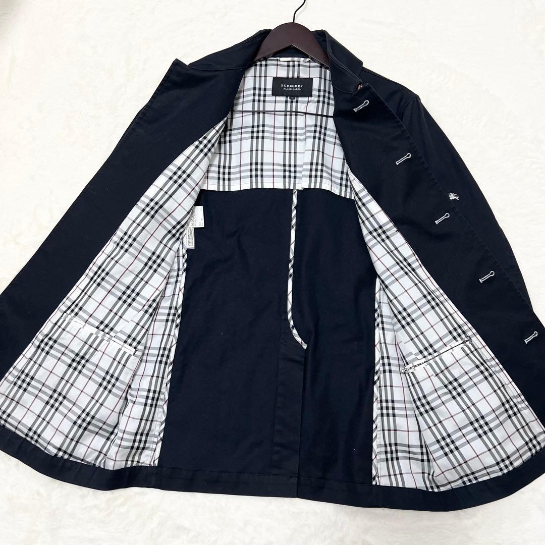 BURBERRY バーバリー✨️マリンコート　銀ボタン　ノバチェック　刺繍ロゴ　Ｍ
