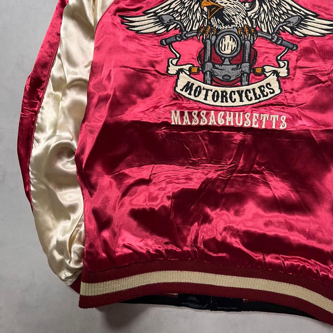 VANSON リバーシブル スカジャン スター ロゴ 刺繍 バンソン 星 鷹