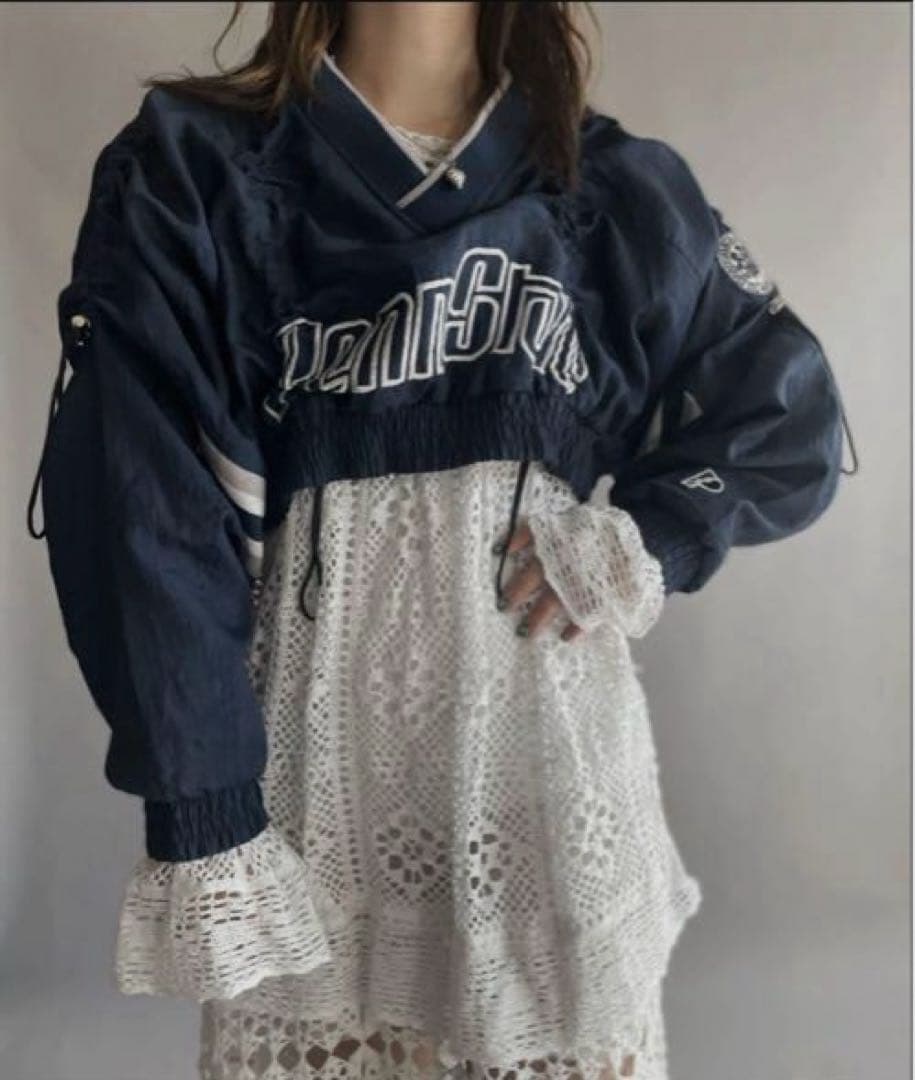 【リメイク】the tiny shop by Mori ネイビー クロップド