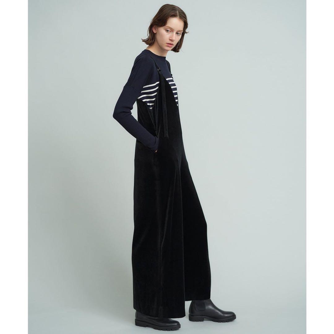 SACRA サクラ トリアセテートベロア サロペット オールインワン