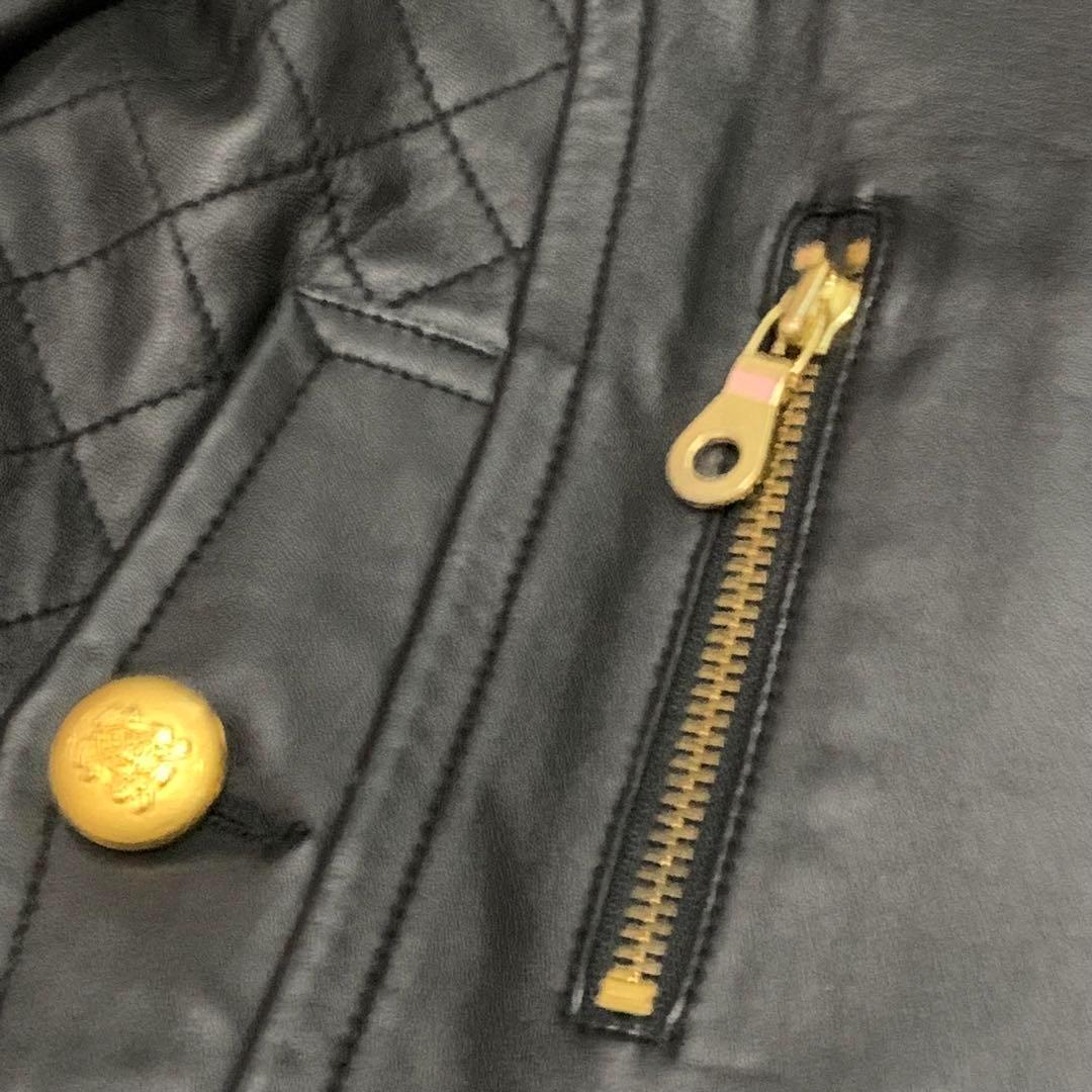 Ray beams ライダースジャケット　ラムレザージャケット　金ボタン