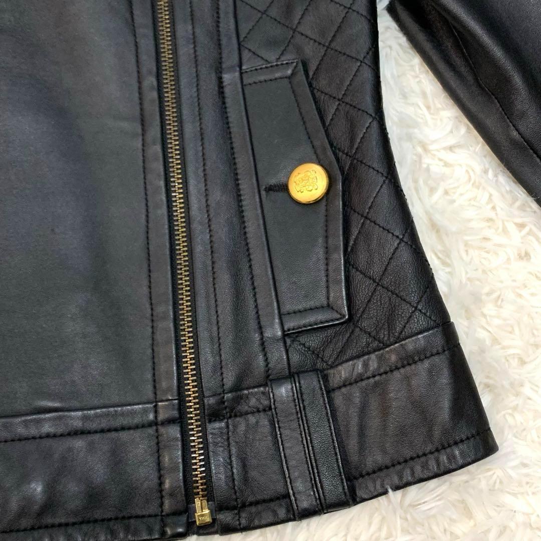 Ray beams ライダースジャケット　ラムレザージャケット　金ボタン