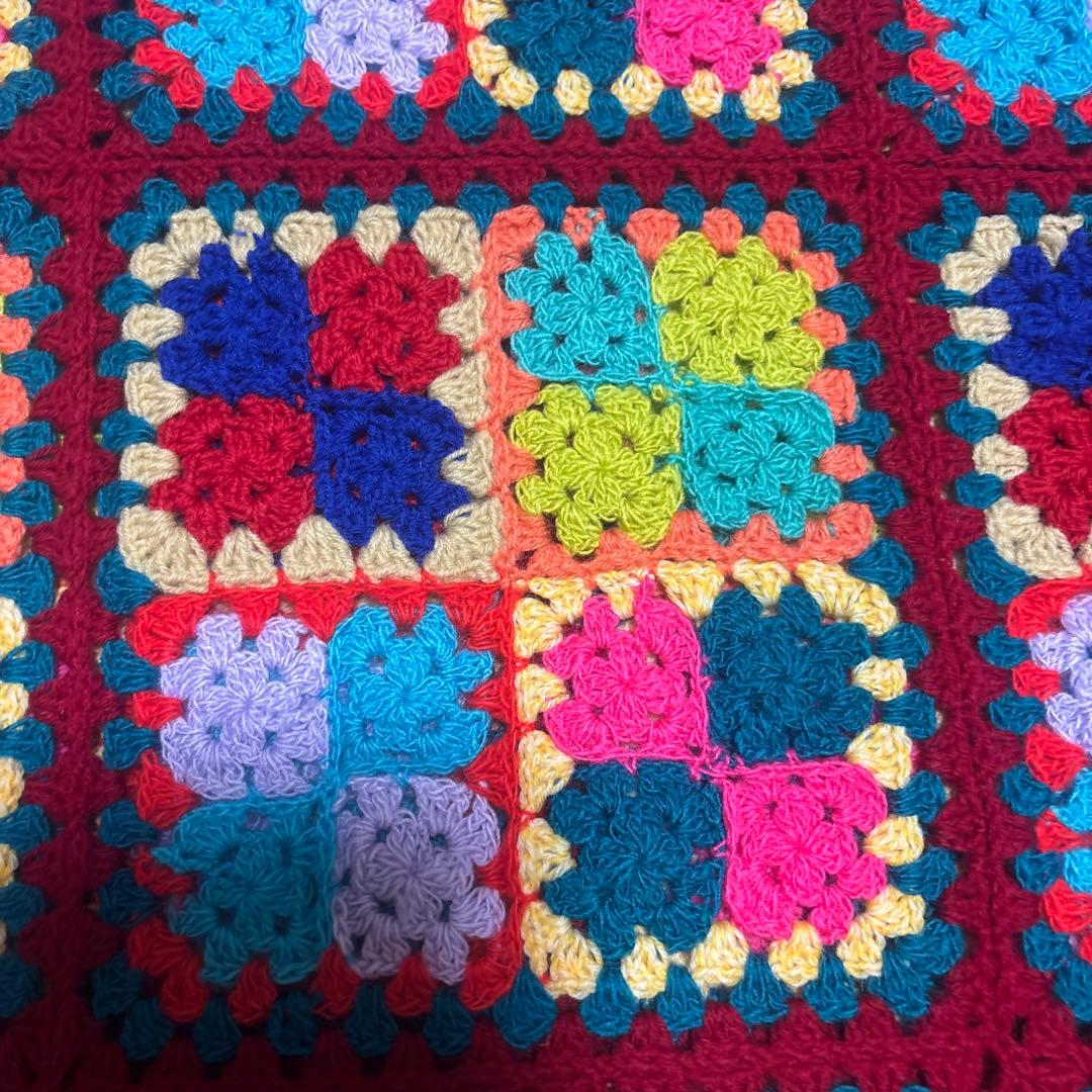 圧縮発送カラフル グラニースクエア マルチカバーハンドメイド