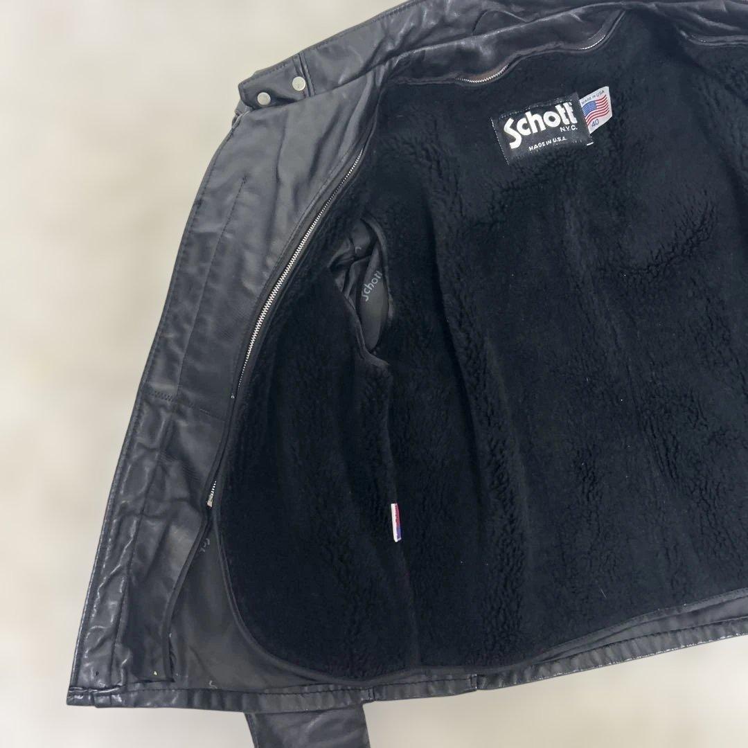 【美品】ショット SCHOTT レザー　ライダース　141 ブラック　サイズ40