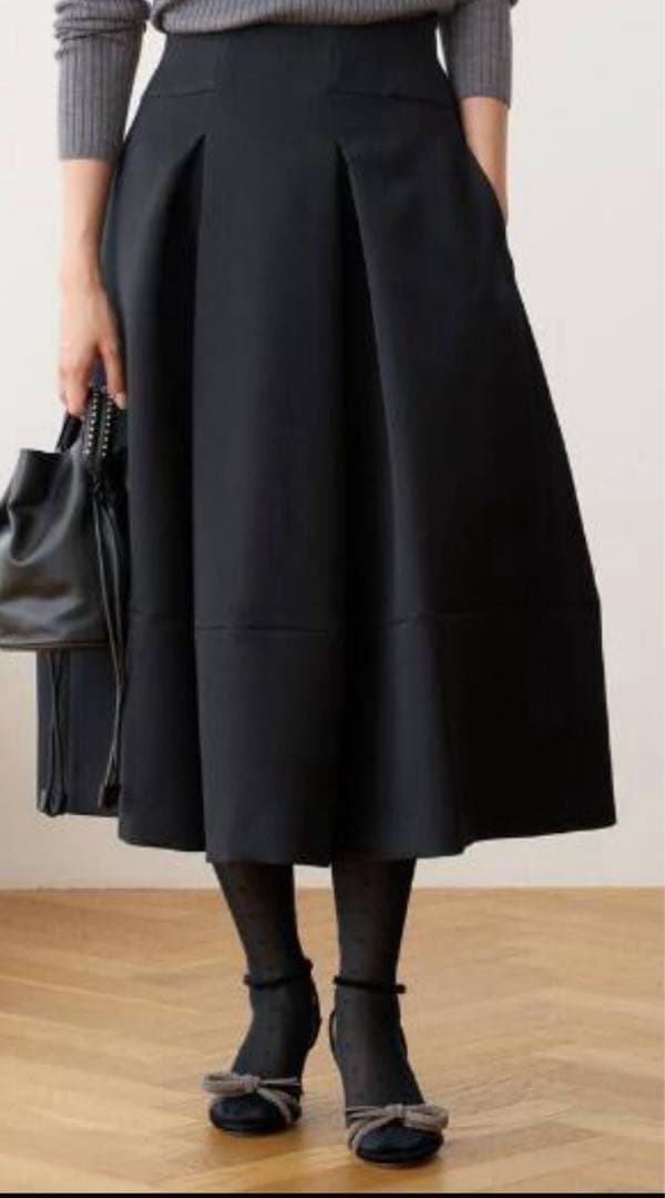 専用　IENA トリプルツイルタックスカート　ブラック　38 M