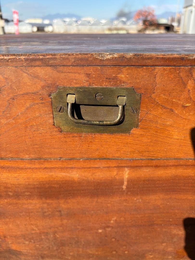 レトロ　アンティーク　木製トランク　トランク　木箱　船トランク