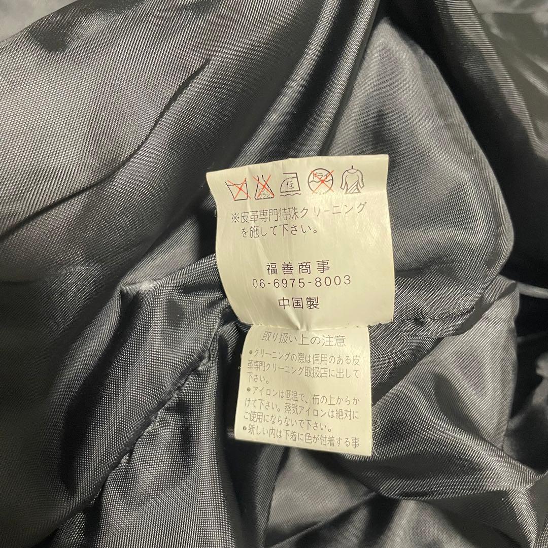 未使用級【vintage】羊革 本革ラムレザーシングルライダースジャケット 黒M