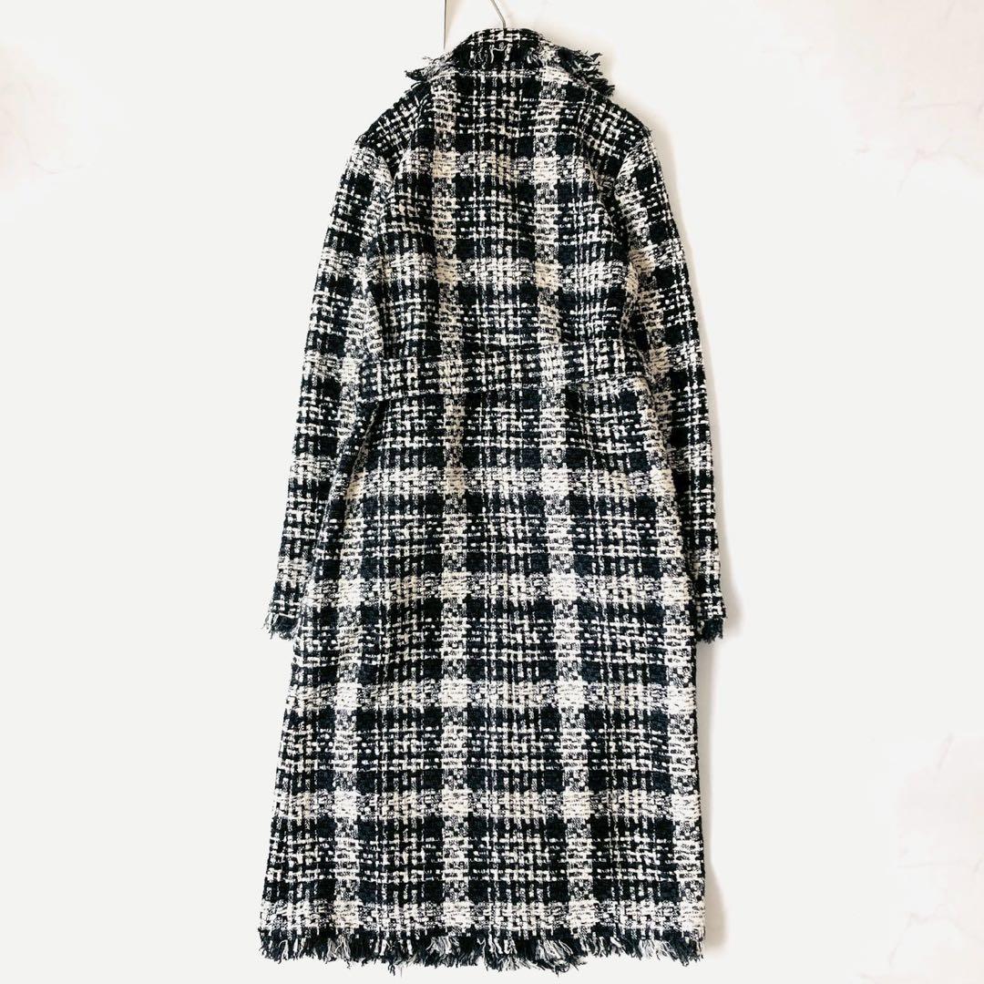極美品✨️セオリー　ツイード　ガウンコート　ベルト　ロング丈　セレモニー　S