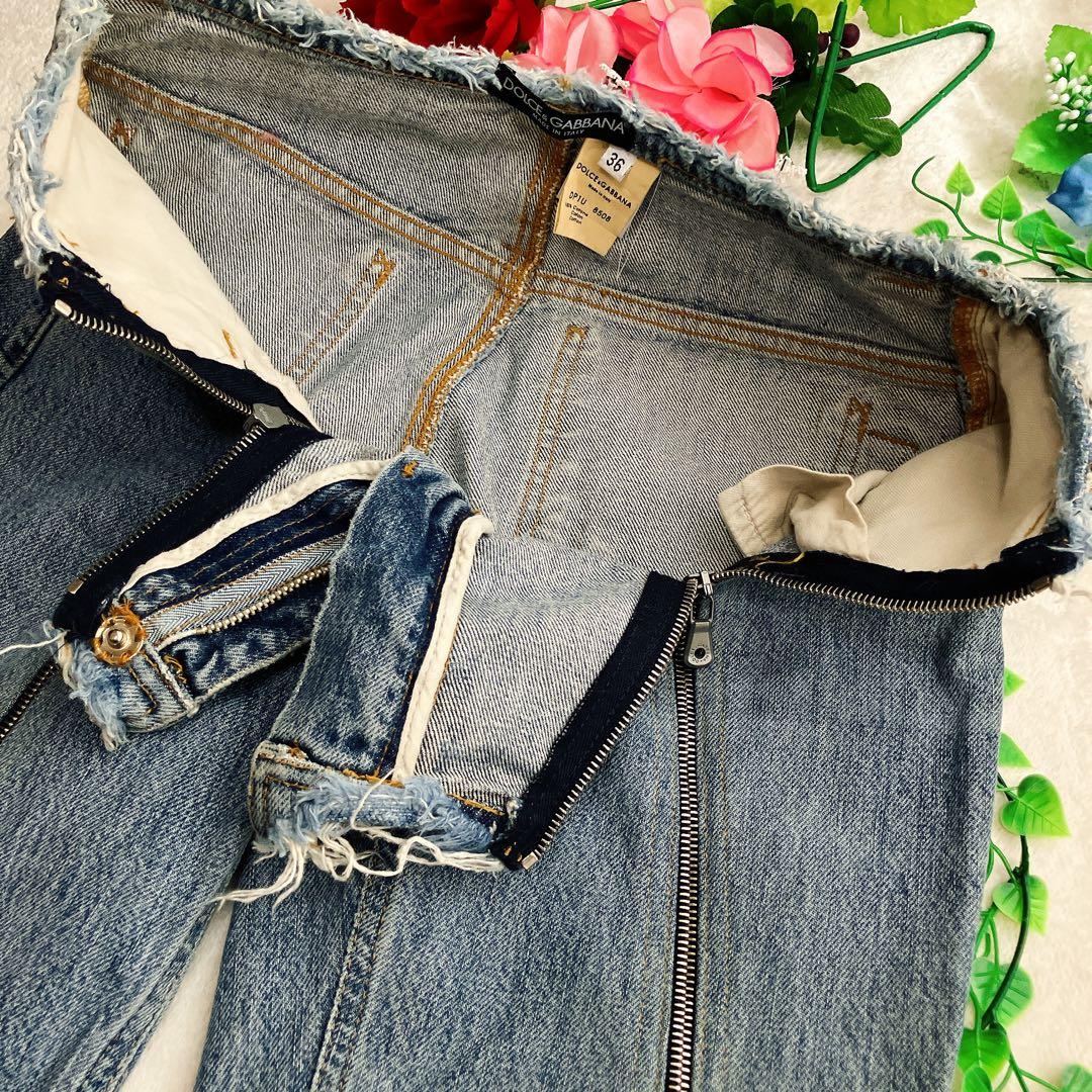 ドルチェアンドガッバーナ★ジッパー デニムパンツ カットオフ スキニー Y2K