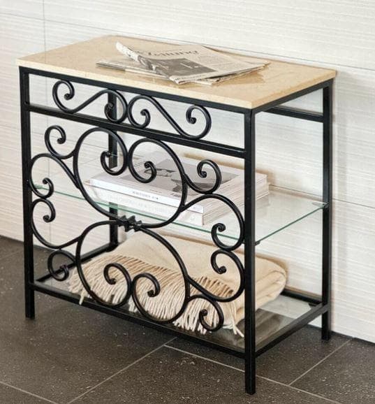 コンソール シェルフ アイアン 大理石 飾り棚 クラシック FM-285-4