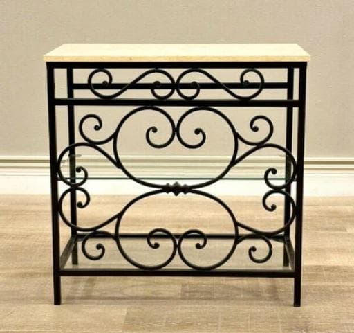 コンソール シェルフ アイアン 大理石 飾り棚 クラシック FM-285-4