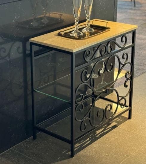 コンソール シェルフ アイアン 大理石 飾り棚 クラシック FM-285-4