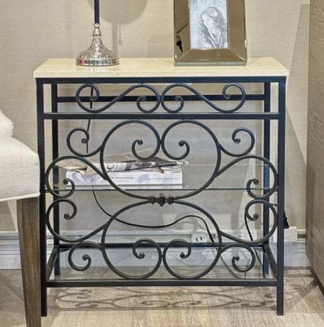 コンソール シェルフ アイアン 大理石 飾り棚 クラシック FM-285-4