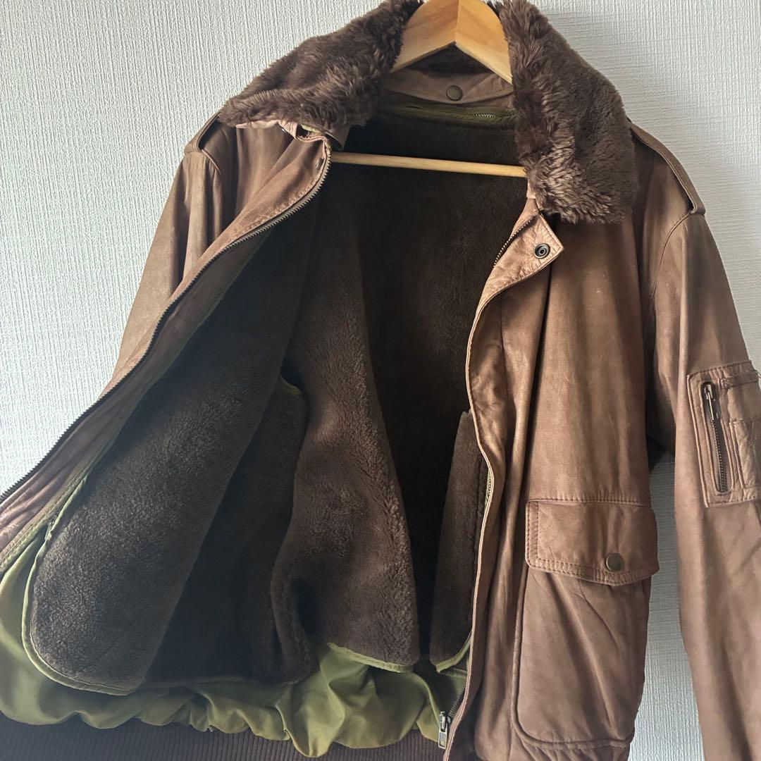 80's ヴィンテージレザー フライトジャケット ブラウン A-2 B-15