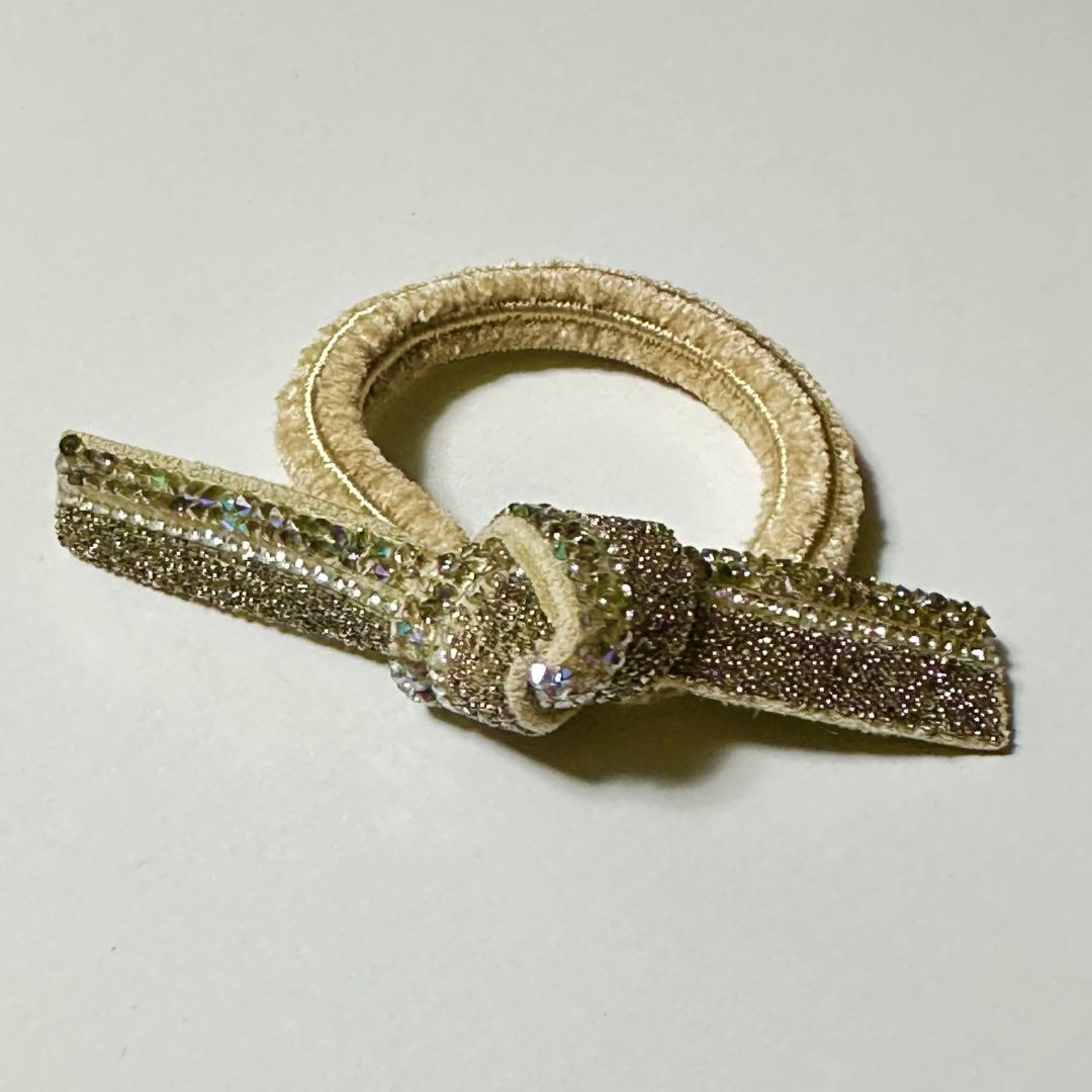 accra リボンゴム　ベージュ