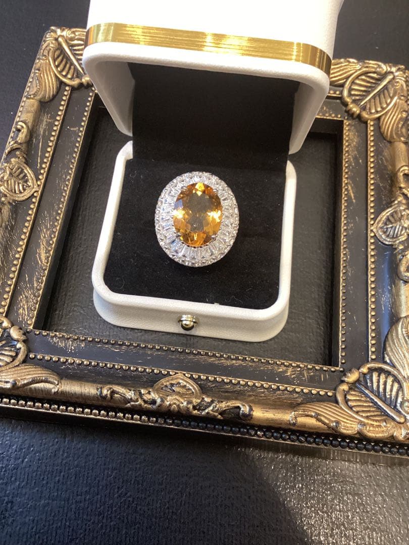 c*e様 天然石シトリン10.00ctサイズ限定9号リング