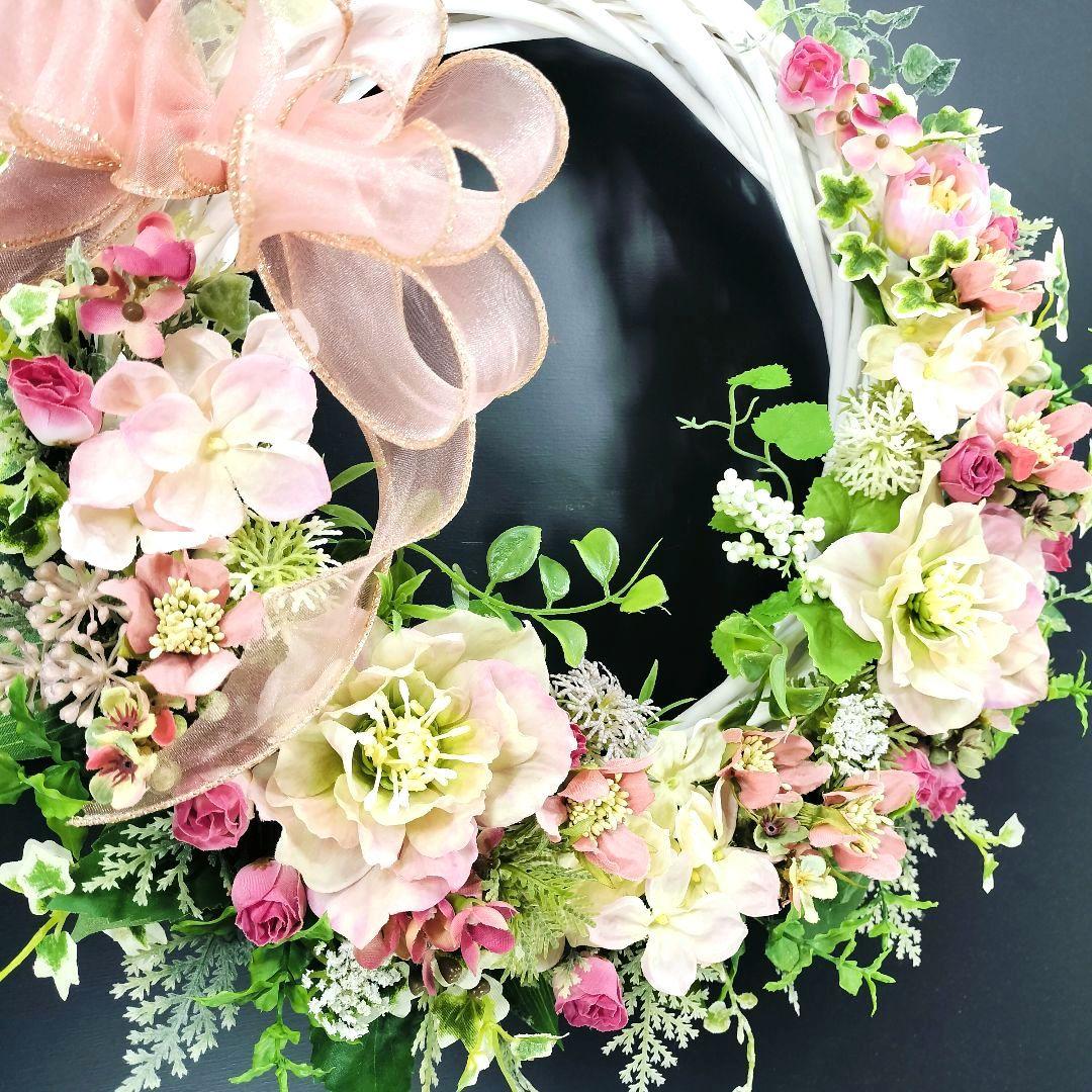 商品名【春陽】ゆきこ♥クリスマスローズのフラワーリース 春リース