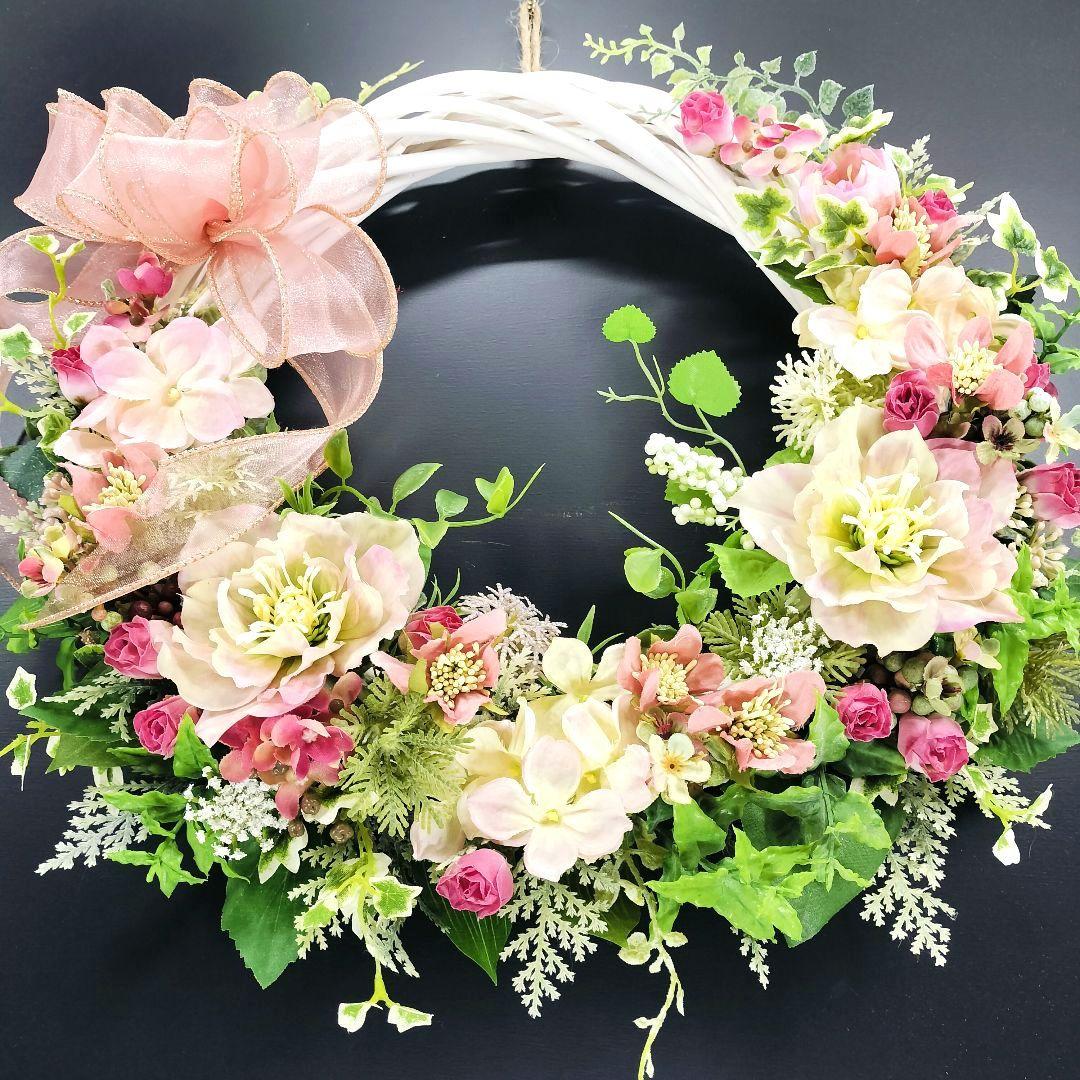 商品名【春陽】ゆきこ♥クリスマスローズのフラワーリース 春リース