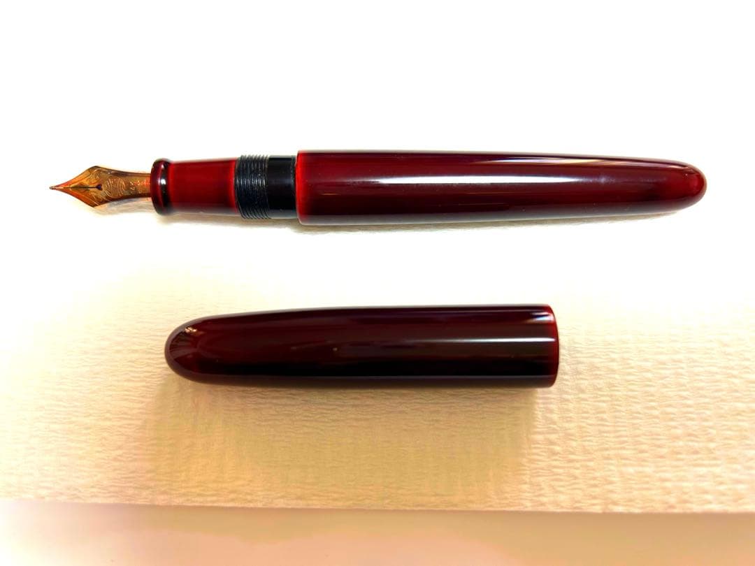 中屋万年筆　シガー　赤溜　旧刻印