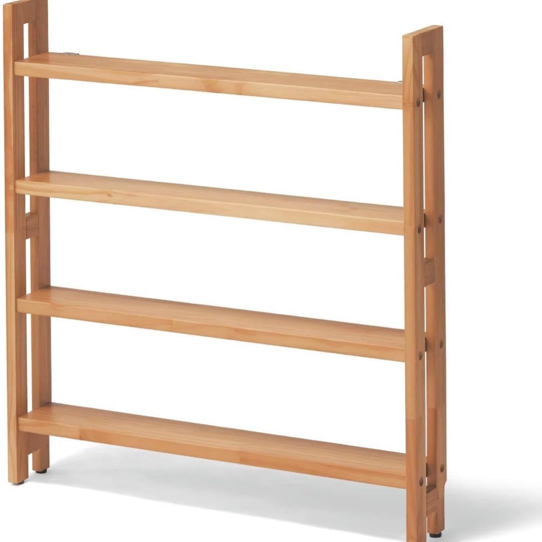 [ベルメゾン] 薄型ラック ロータイプ 突っ張らないラック 本棚 ナチュラル