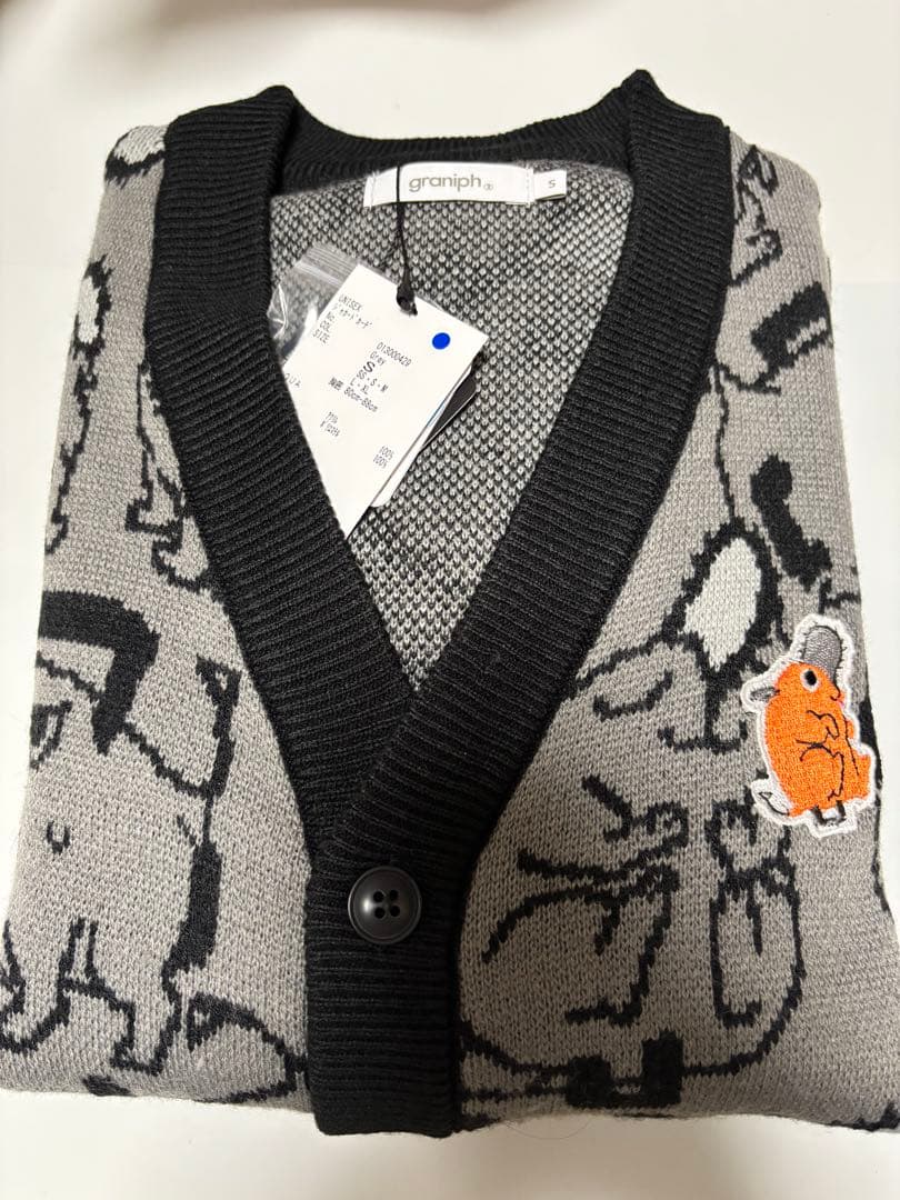 Sサイズ ポチタ パターン ジャカードカーディガン グラニフ チェンソーマン
