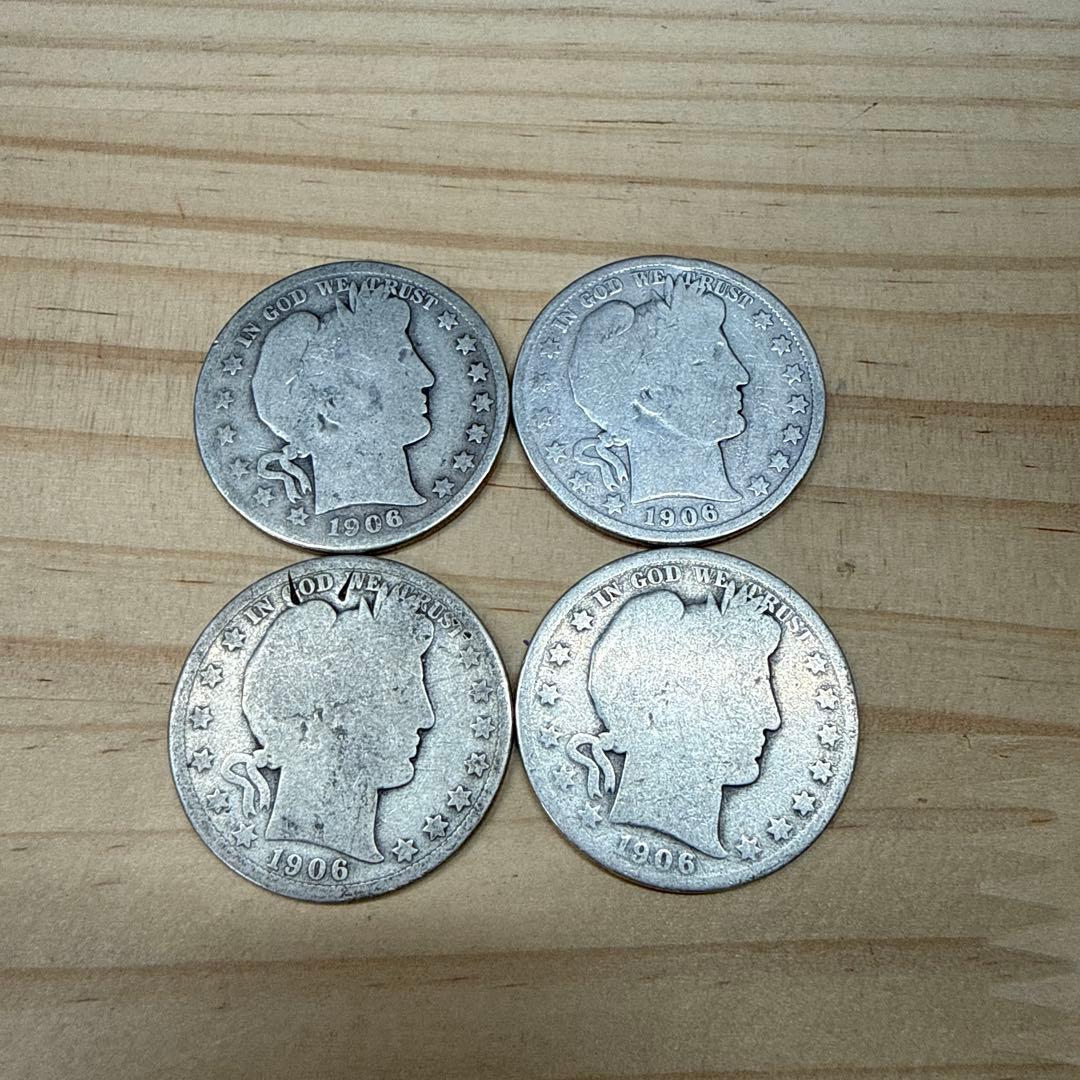 K*i様 1906年 アメリカ バーバー ハーフダラー 4枚セット