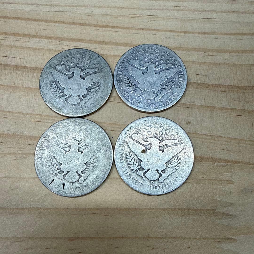 K*i様 1906年 アメリカ バーバー ハーフダラー 4枚セット