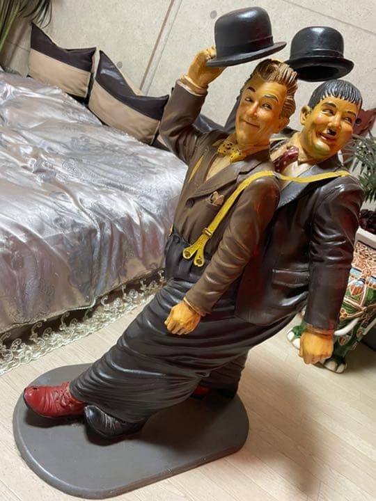 ローレルandハーディ置き物　オブジェ
