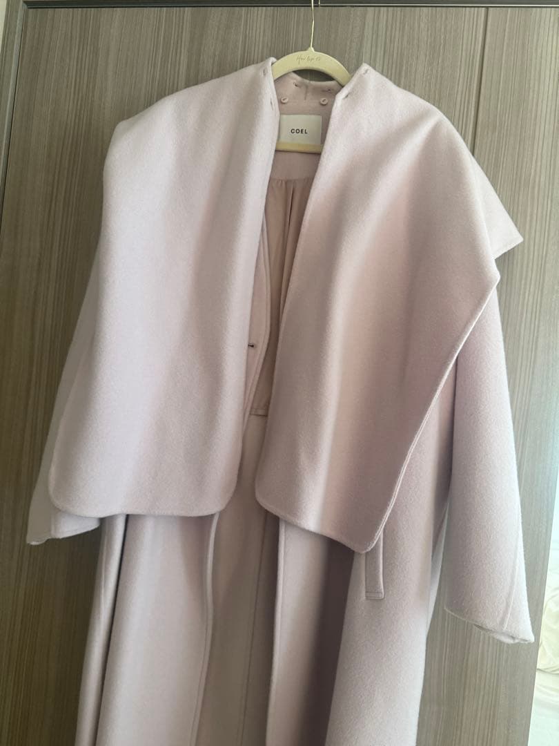COEL ストール付きリバーコート　　ピンク38
