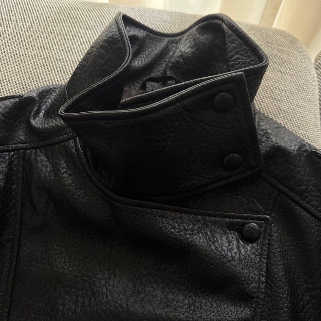 【ほぼ新品】ZARA レザー　ジャケット　大人気　ブラック　YSL M バズり