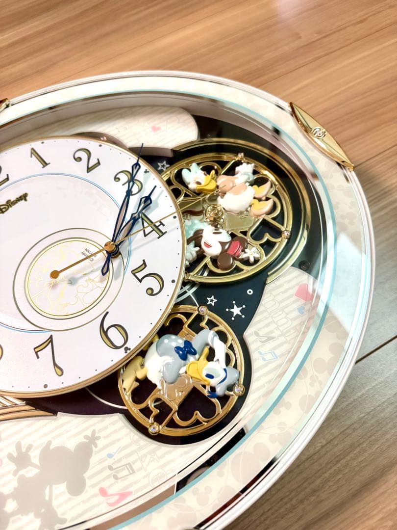 Disney RHYTHM ミッキーと仲間たち 掛時計 からくり電波時計