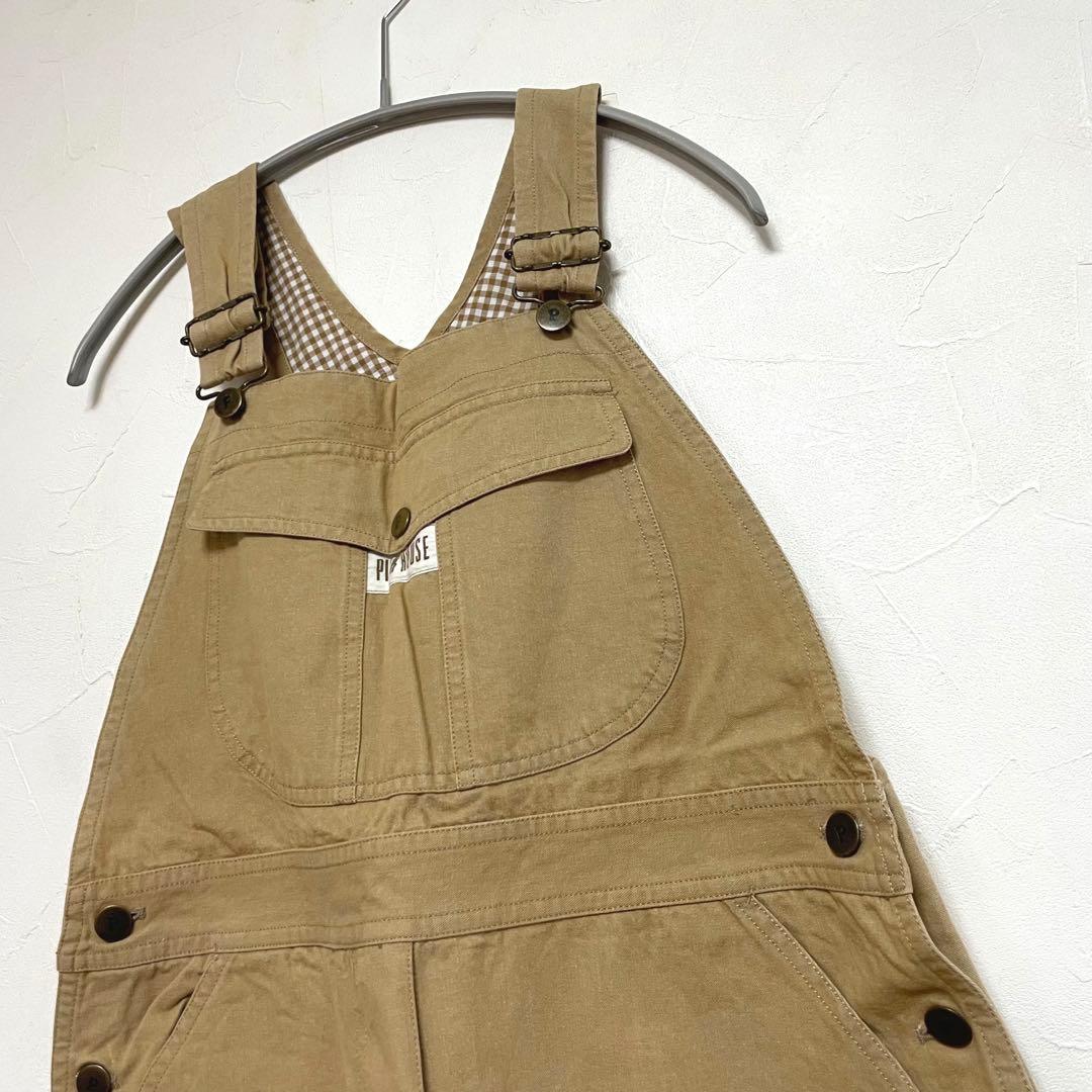 ピンクハウス　PINKHOUSE ジャンパースカート　オーバーオール　ベージュ