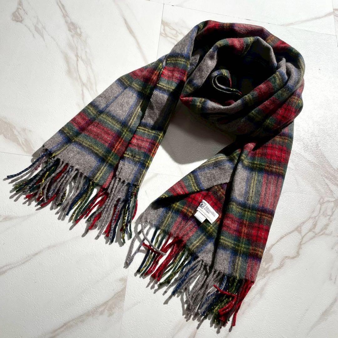 【極美品/カシミヤ100%】ジョンストンズ 大判ストール 200 x 70cm