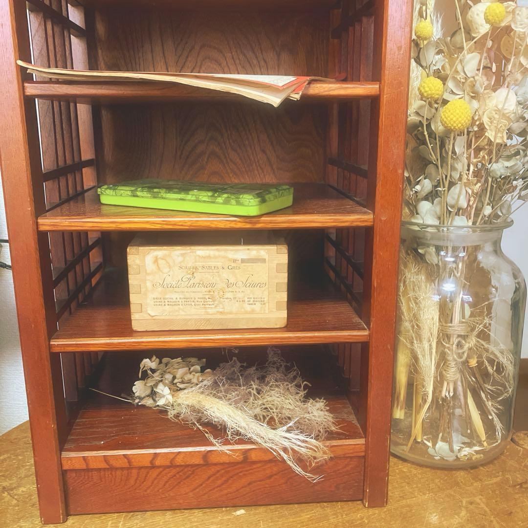 昭和レトロ オールドカリモク シューズラック 下駄箱 花台 電話代 木製 小棚