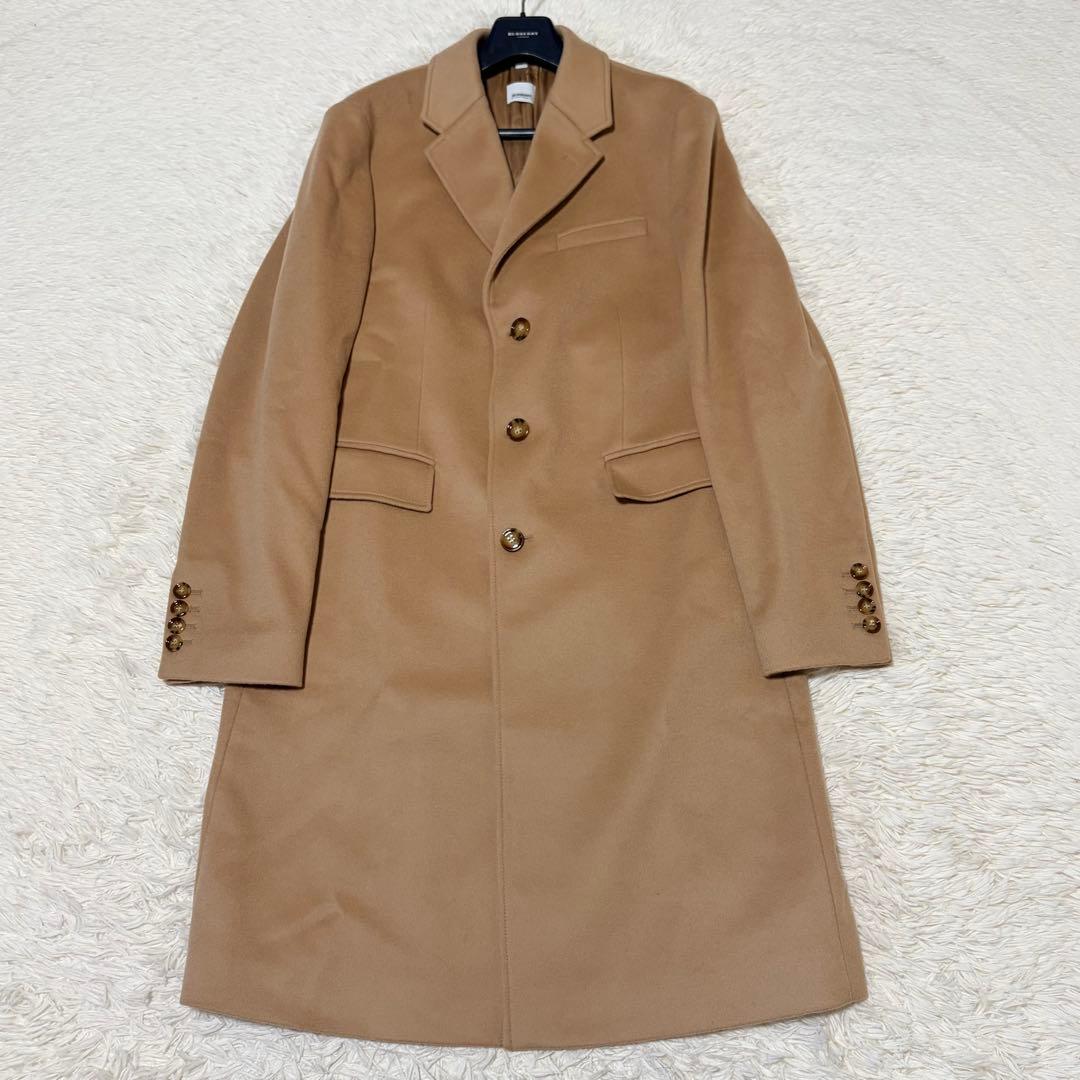 極美品　現行　バーバリー　ダブルチェスター　チェック　羊毛　カシミヤ混