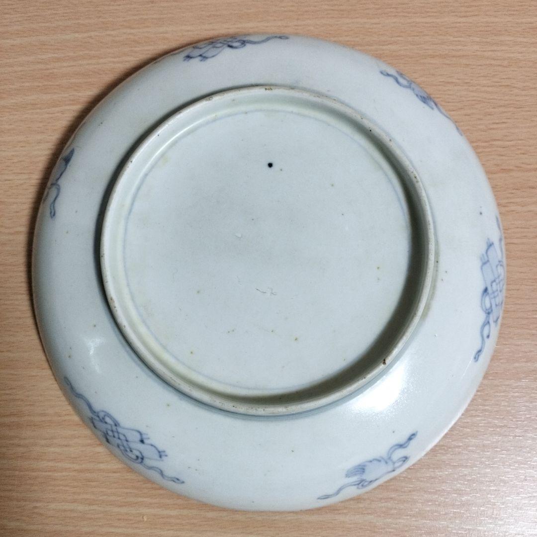古伊万里　色絵桔梗文七寸皿　明治時代