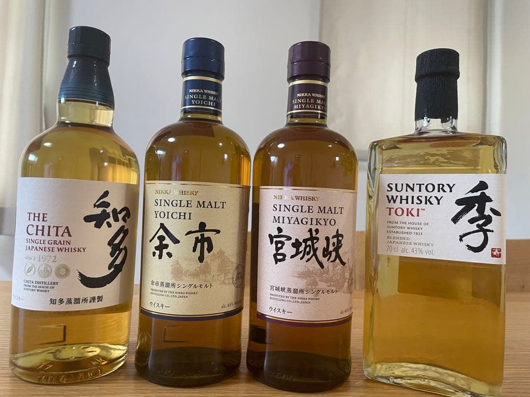 ウイスキー700ml4本セット 余市➕宮城峡➕知多➕季