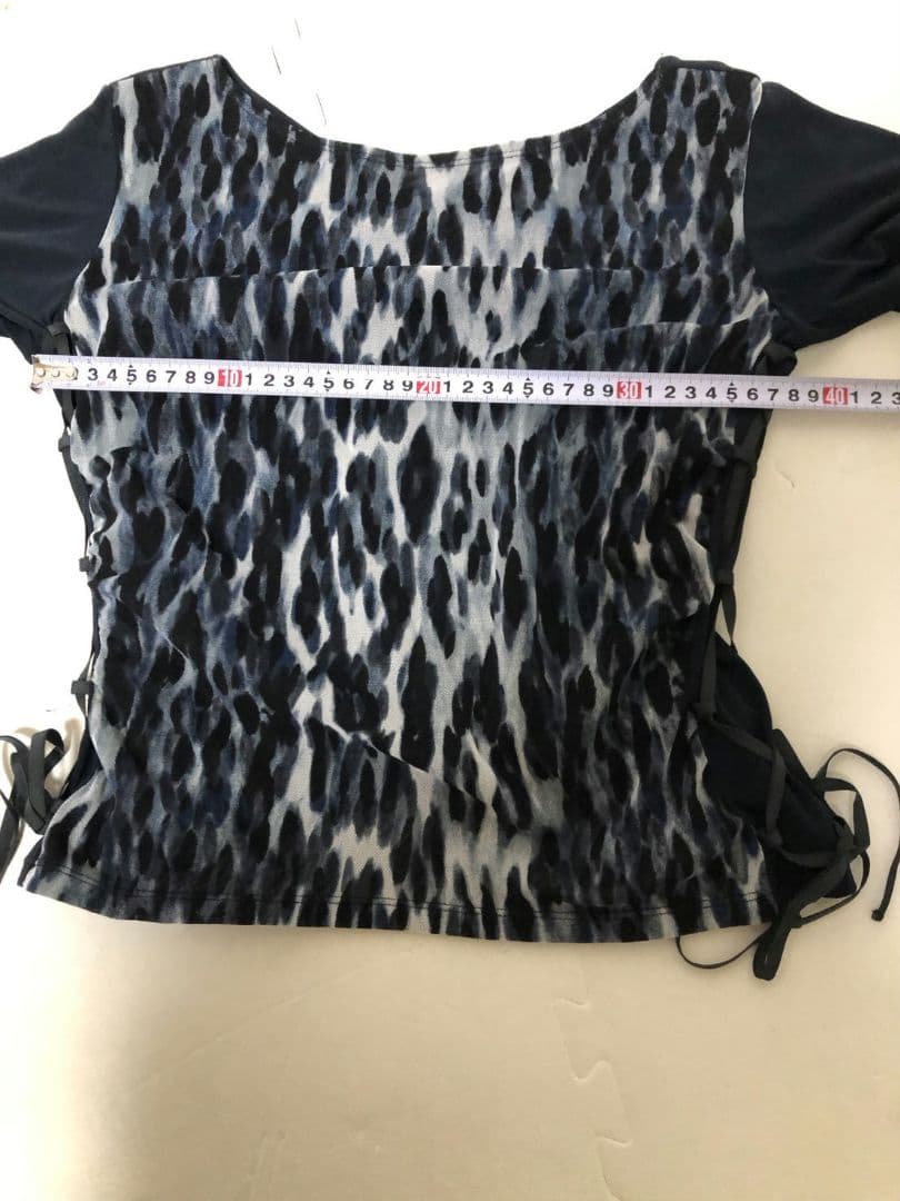 社交ダンス練習着パーティ。Chacott上品なヒョウ柄デザイントップスドレス