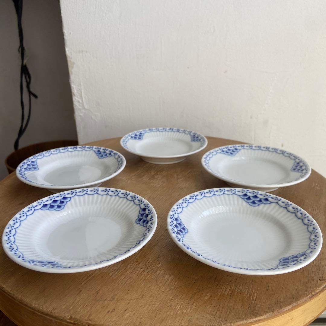 新品未使用 ロイヤルコペンハーゲン プリンセスブルー プレート 5枚セット