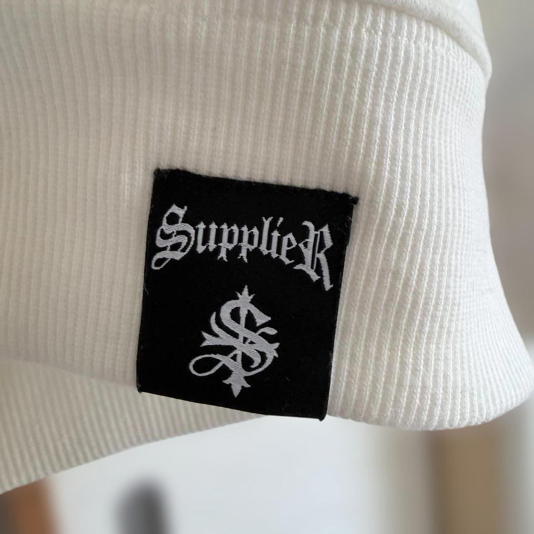 【美品】SUPPLIER パーカー XL クロスロゴ ストーン