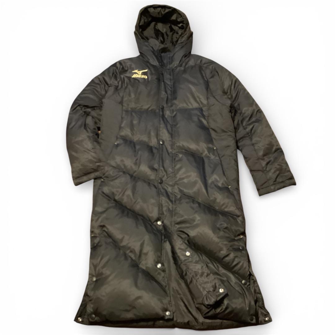 ミズノ　ベンチコート　ダウン80%　肉厚　メンズM　ブラック