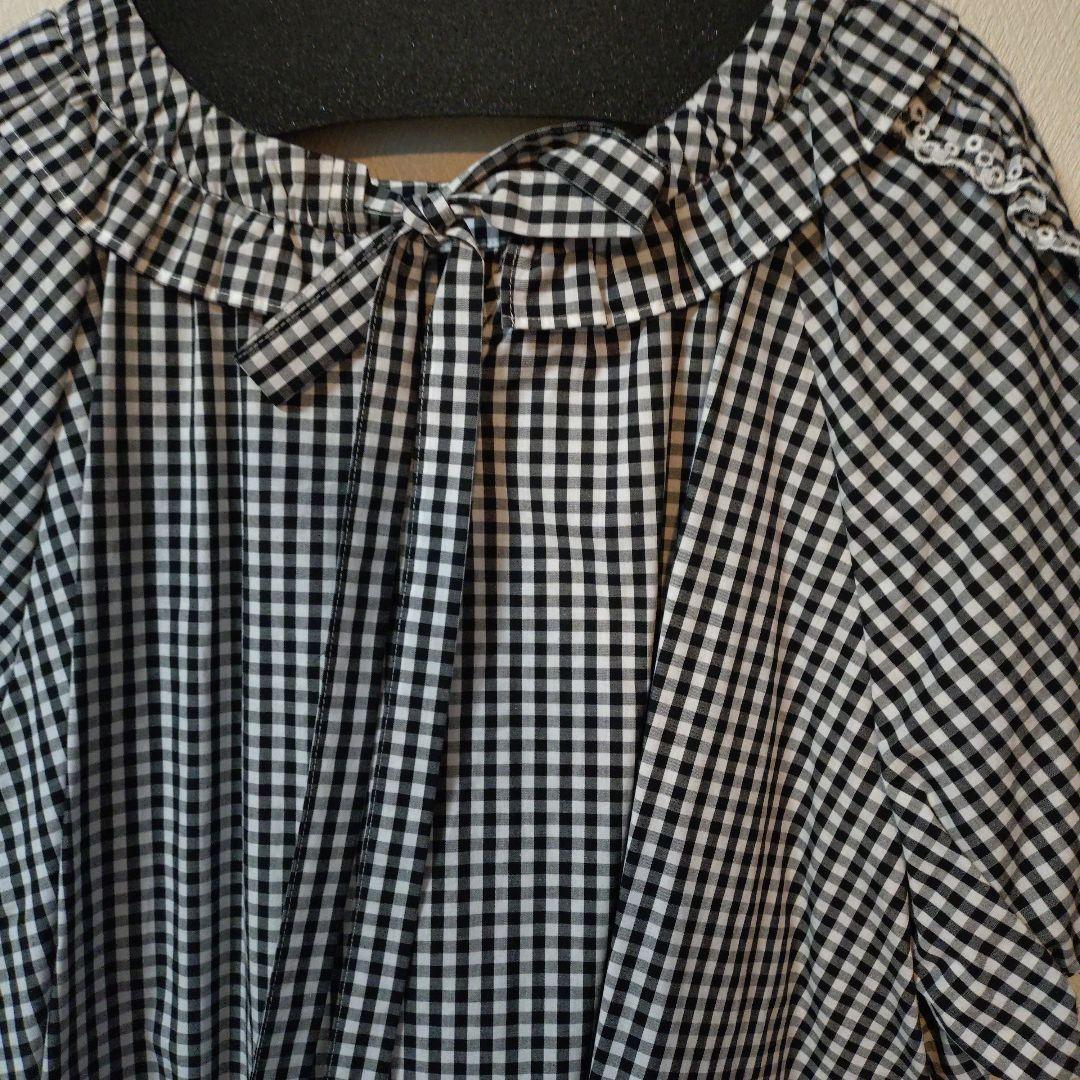 ローズティアラ★バックりぼんギンガムチェックチュニック新品50サイズ破格‼️