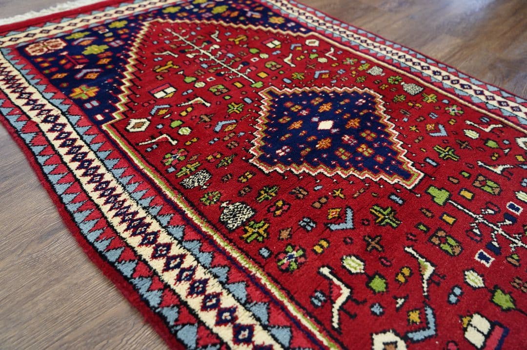 ヴィンテージラグ　インド　手織り絨毯　ハンドメイド