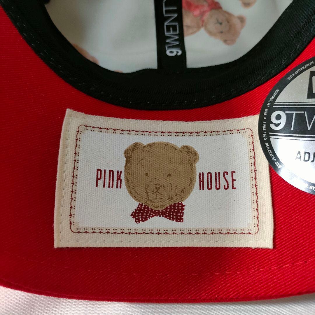 希少 ピンクハウス×ニューエラ 920 テディベア 刺繍 パッチ 赤